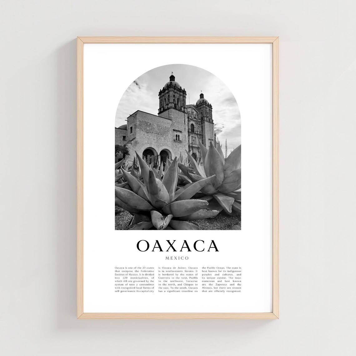 Oaxaca Travel Poster Print Wall Art Mexico City Gift Decor Na201m