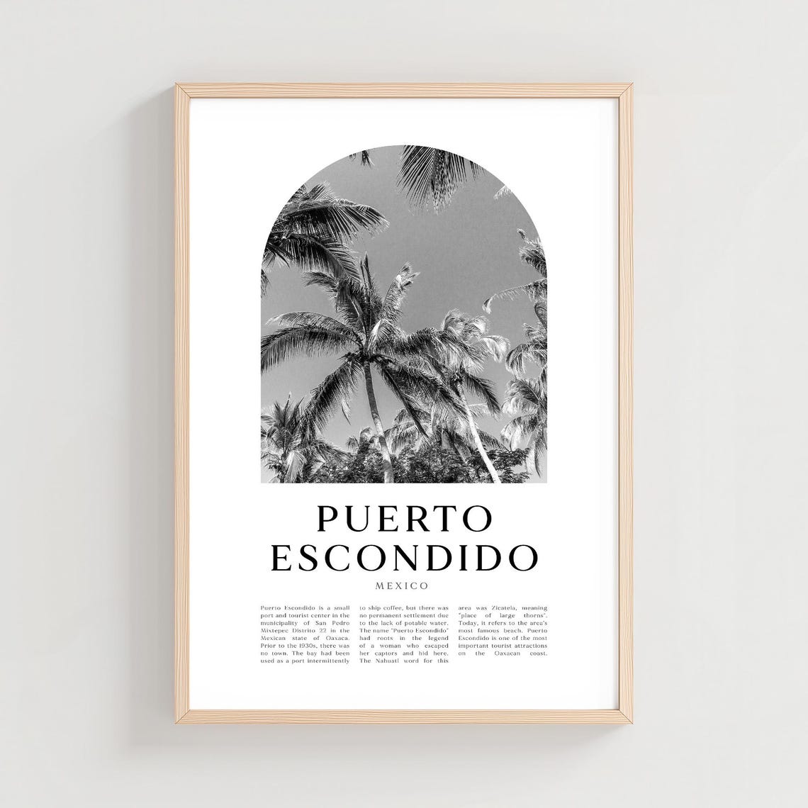 Puerto Escondido Mexico Tall Palm Trees Sky Arch Photo Poster