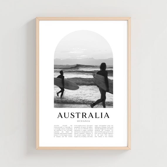 Australia Travel Poster Print Wall Art Oceania City 3 Gift Decor Cn83m