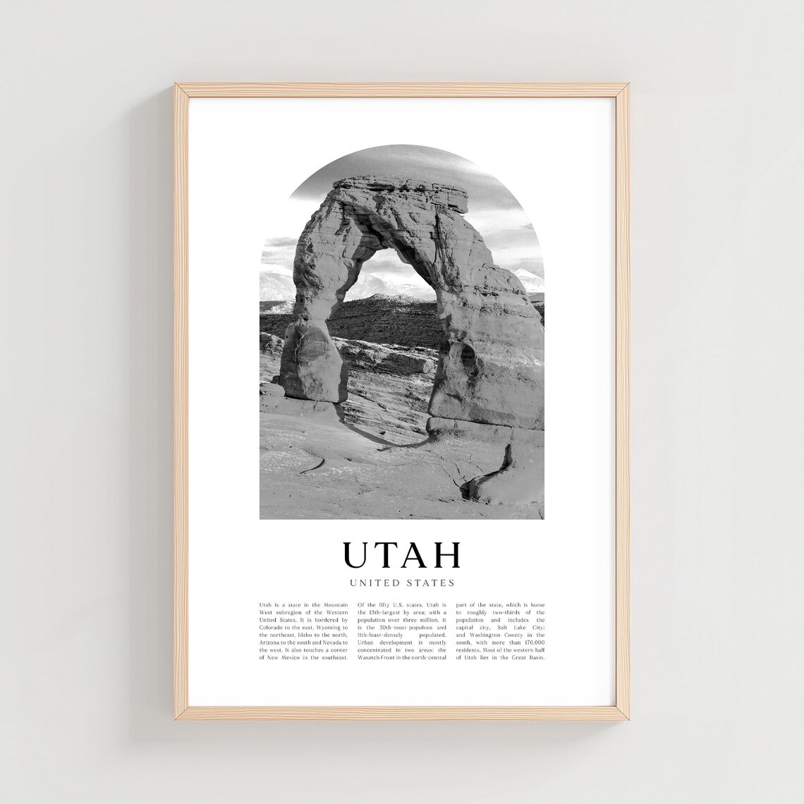 Utah Desert Delicate Arch Sandstone Natural Wonder Photo Travel Poster