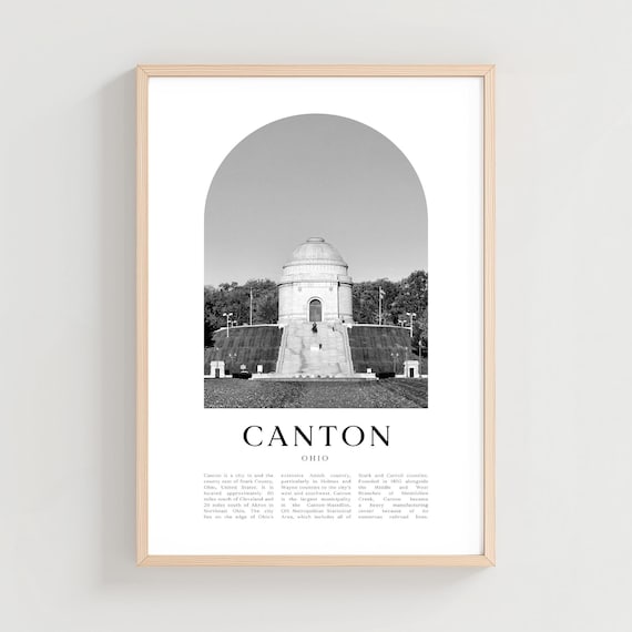 Canton Ohio Domed Memorial Monument Monochrome Photo Grand Poster