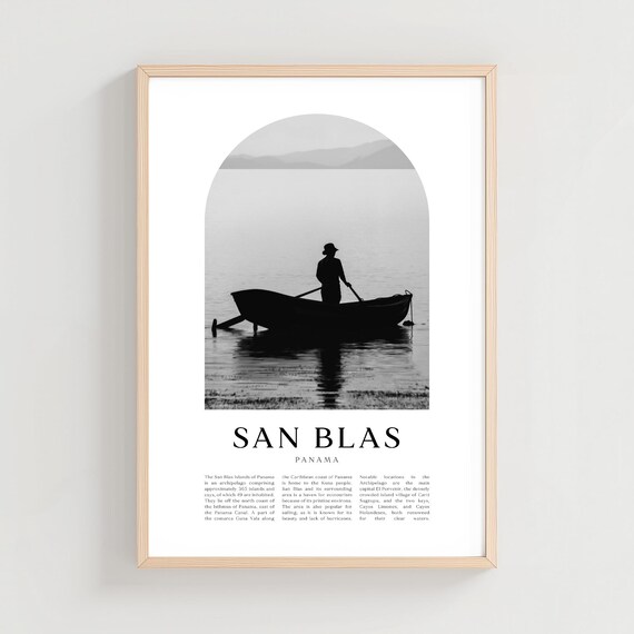 San Blas Travel Poster Print Wall Art Panama City Gift Decor Ce35m