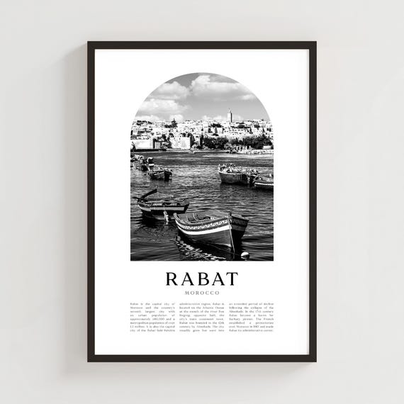 Rabat Travel Poster Print Wall Art Morocco City Gift Decor Af77m