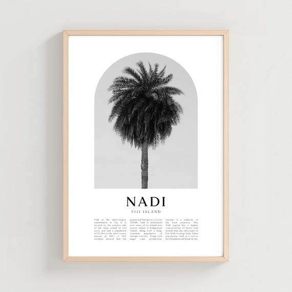 Nadi Travel Poster Print Wall Art Fiji Island City Gift Decor Cn73m