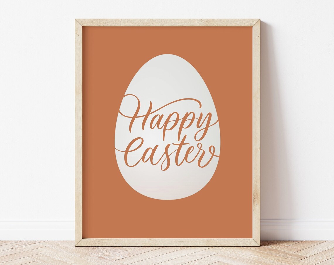 Happy Easter Print, Modern Easter Decor