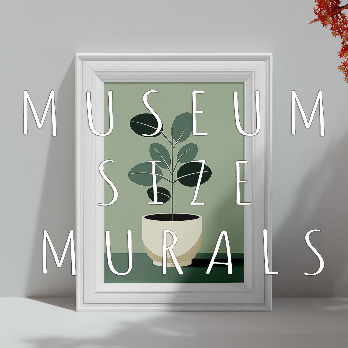 Minimalist Potted Eucalyptus Sage Green Modern Wall Art Print - Image 3