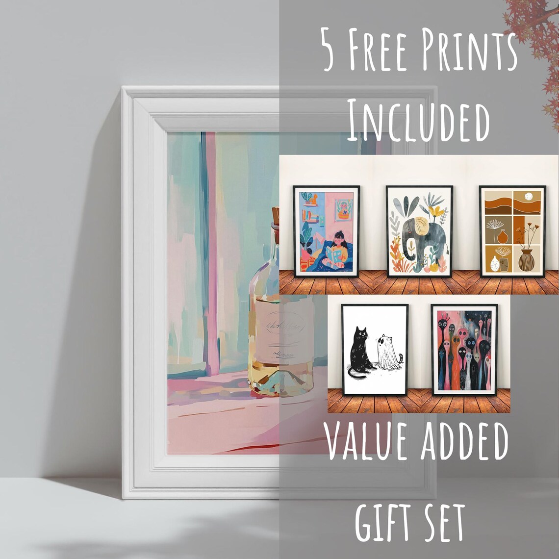 Pastel White Wine Bottle Kitchen Art Still Life Painting Poster - Image 3