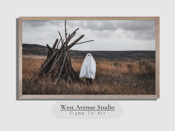 Halloween Ghost in Field Art Print, Farmhouse Decor