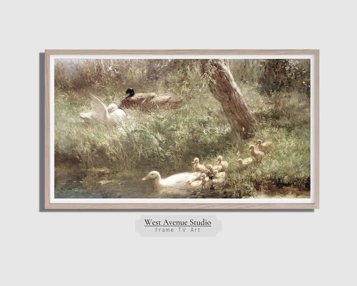 Vintage Duck Painting Spring Farmhouse Art Print - Image 3
