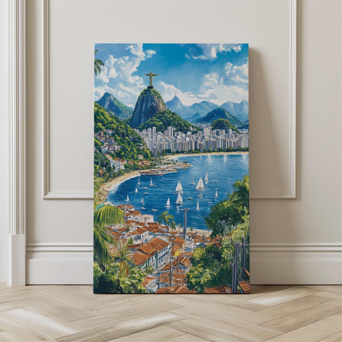 Rio De Janeiro Watercolor Travel Poster, Christmas - Image 2