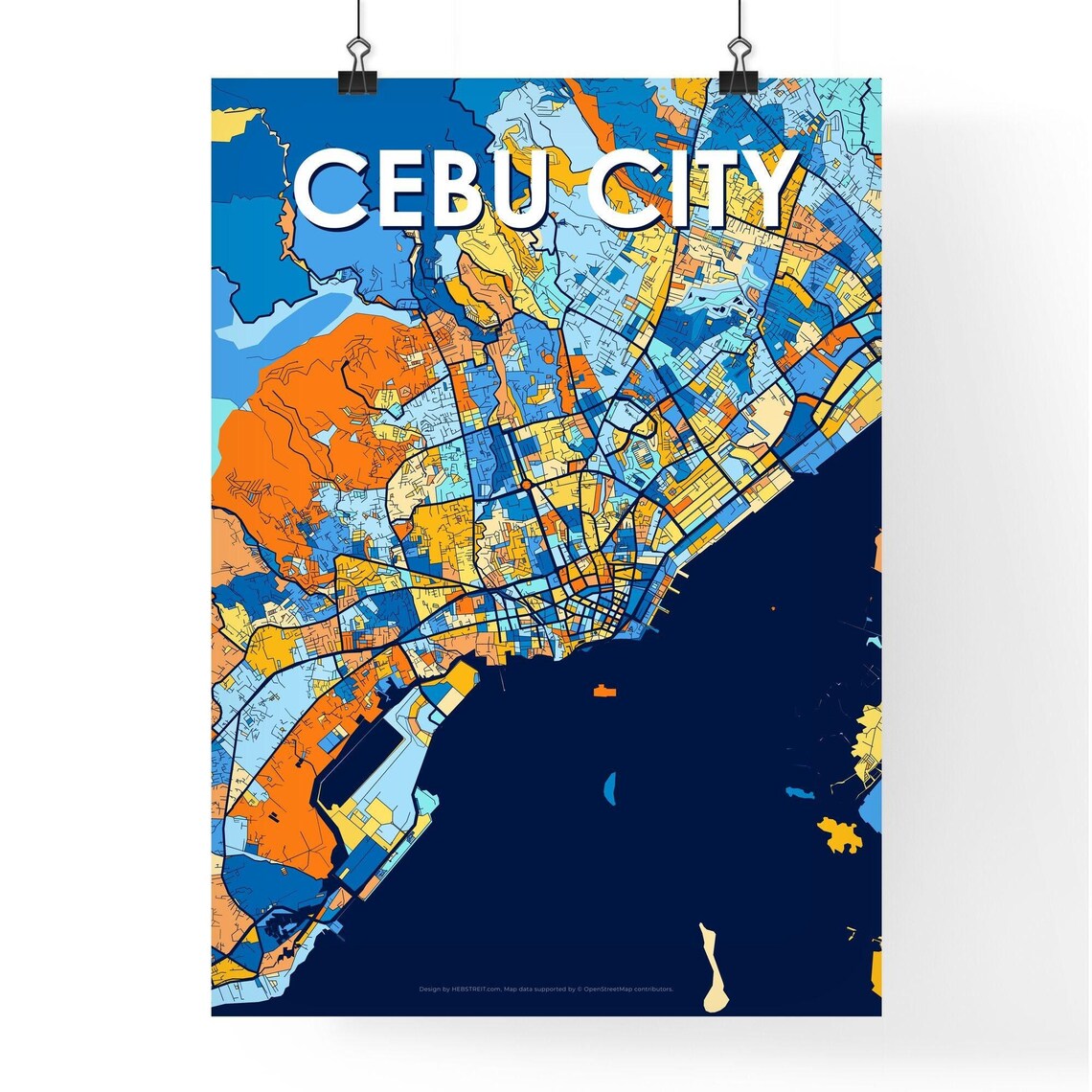 Cebu City Philippines Colorful Modern City Street Map Travel Decor Poster - Image 4