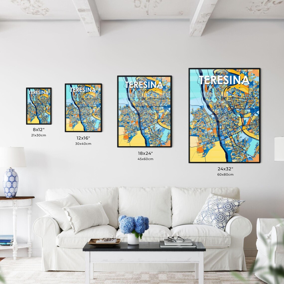 Teresina Brazil Colorful Modern City Street Map Travel Decor Poster - Image 3