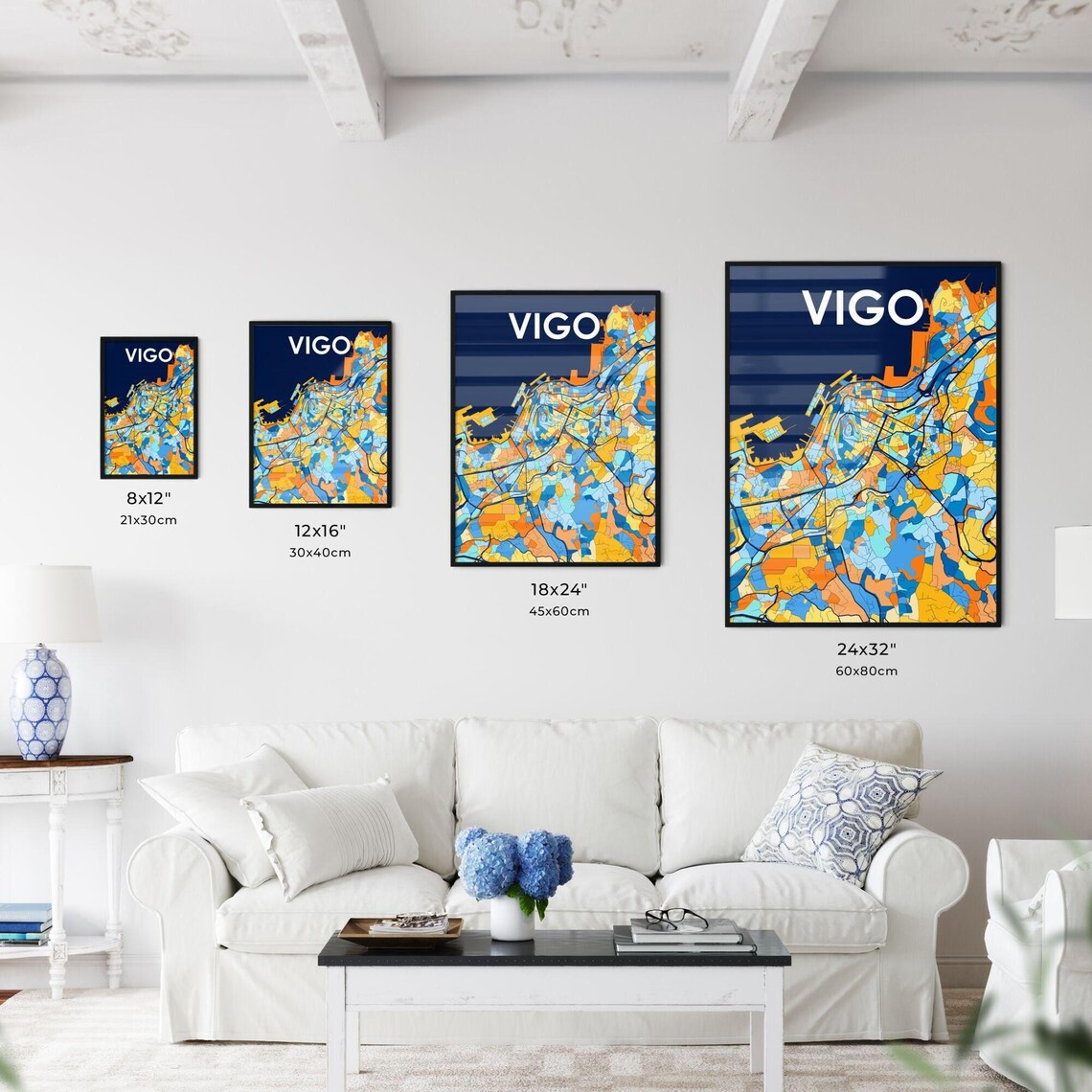 Vigo Spain Colorful City Street Map Poster Vibrant Travel Decor Gift - Image 3