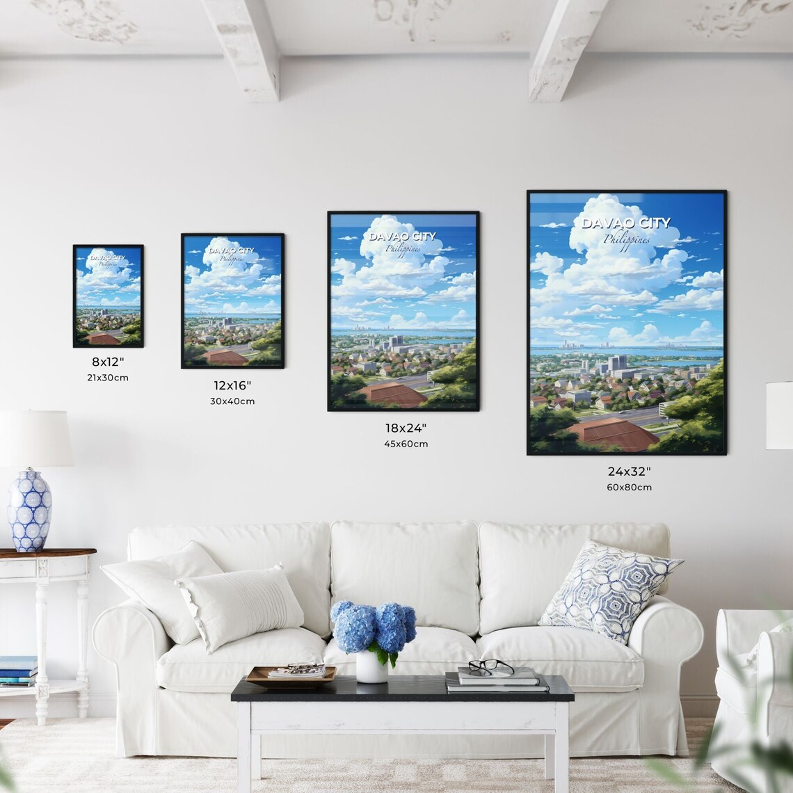 Davao City Philippines Bay View Cityscape Scenic Travel Poster - Image 3
