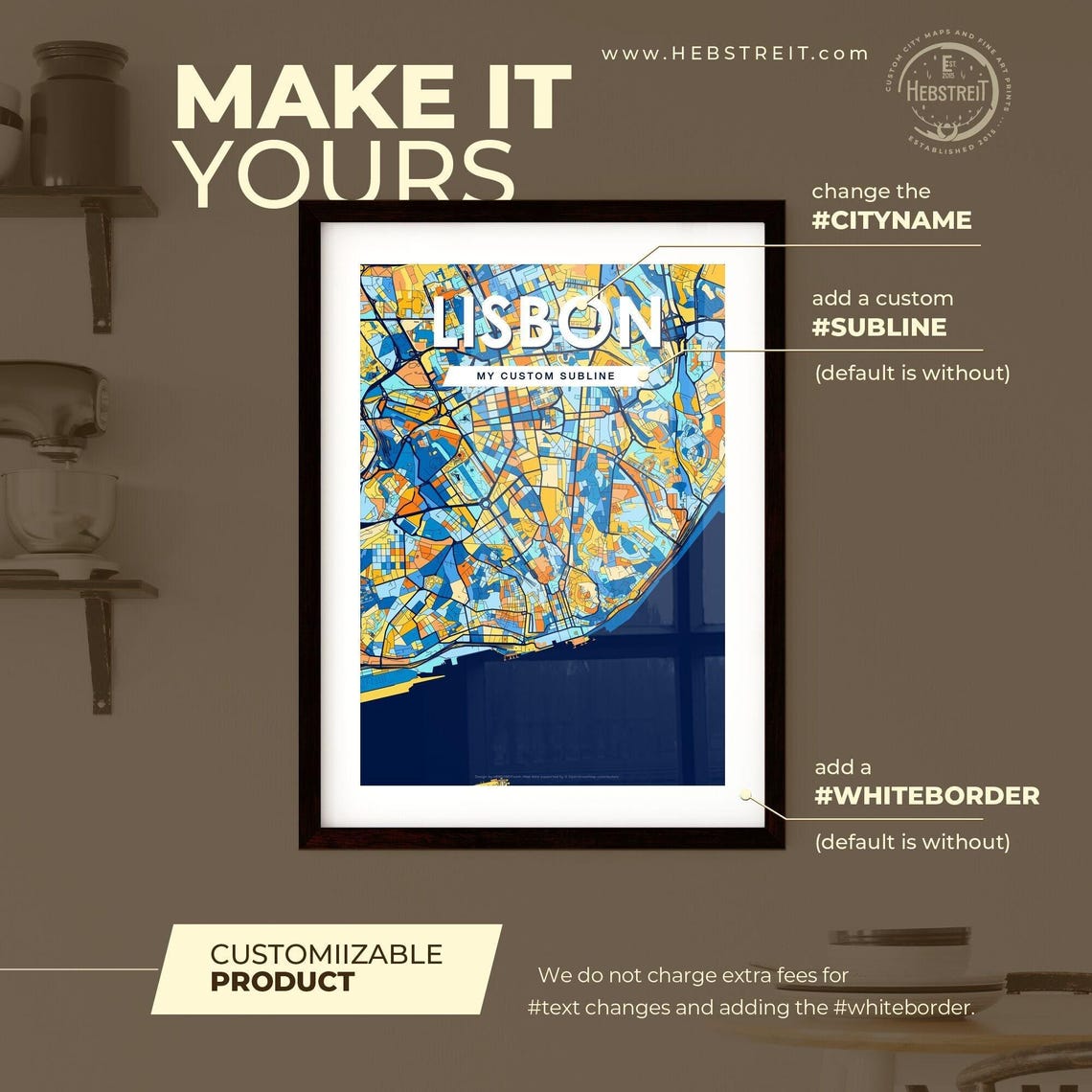 Lisbon Portugal Vibrant City Map Artwork Colorful Travel Decor Poster - Image 2