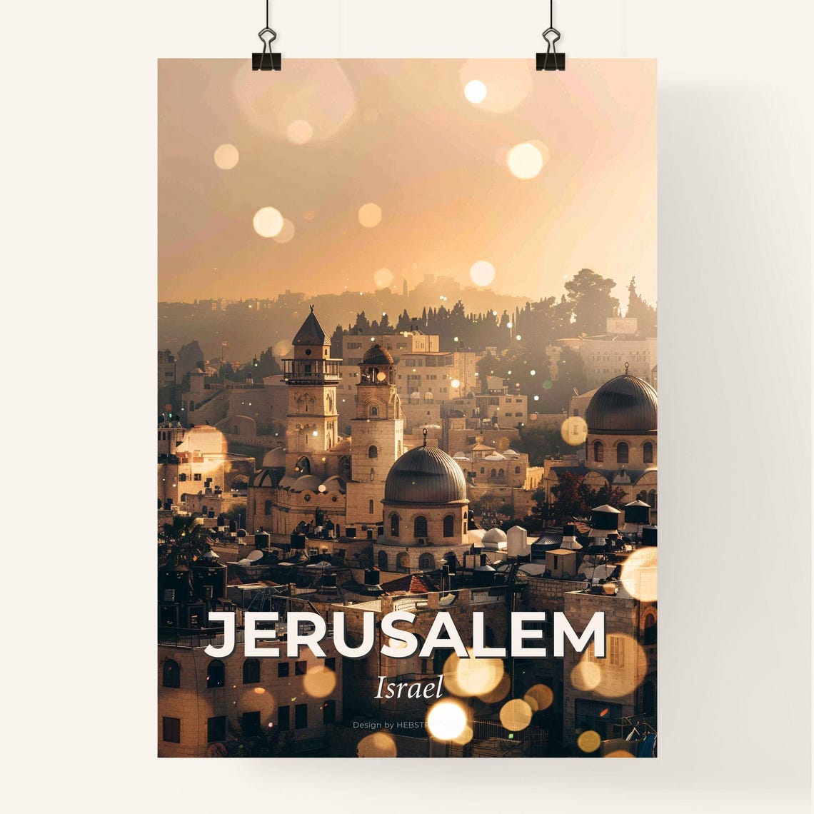 Jerusalem Israel Golden Hour Domed Skyline Sunset Art Poster - Image 4