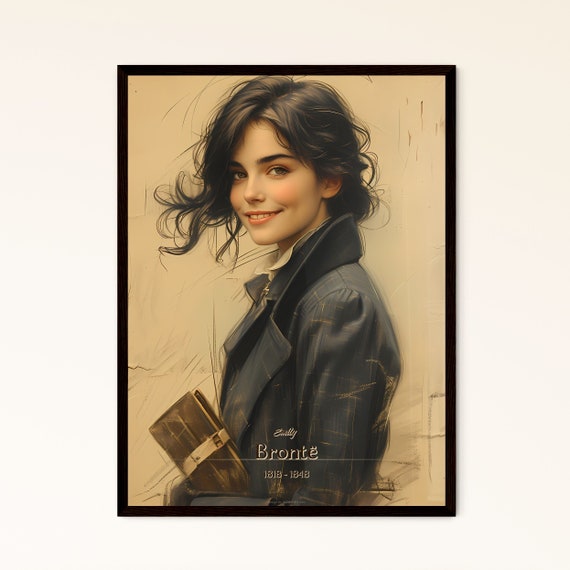 Emily Bront 1818 1848 A Poster Of A Woman Smiling With A Book People Who Made History Customizable
