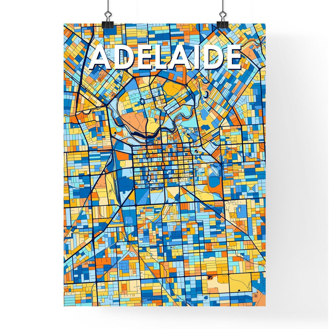 Adelaide Australia Colorful Modern City Street Map Travel Decor Poster - Image 4