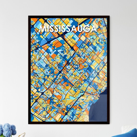 Custom Mississauga Canada Vibrant Colorful City Street Map Art Poster