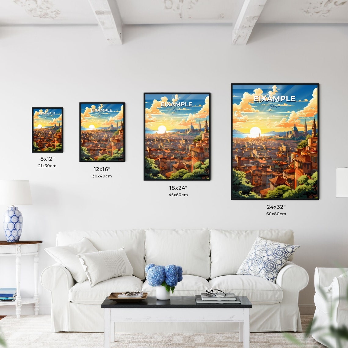 Eixample Spain Barcelona District Golden Sunset Rooftops Poster - Image 3