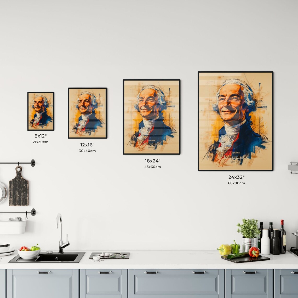 Maximilien Robespierre French Revolution Sketch Portrait Poster - Image 3