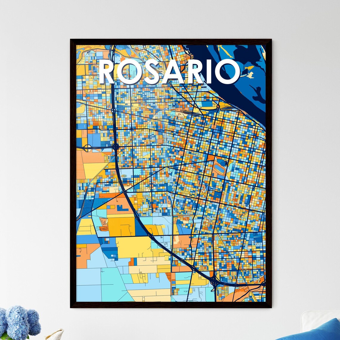 Rosario Argentina Colorful Vibrant City Street Map Art Poster