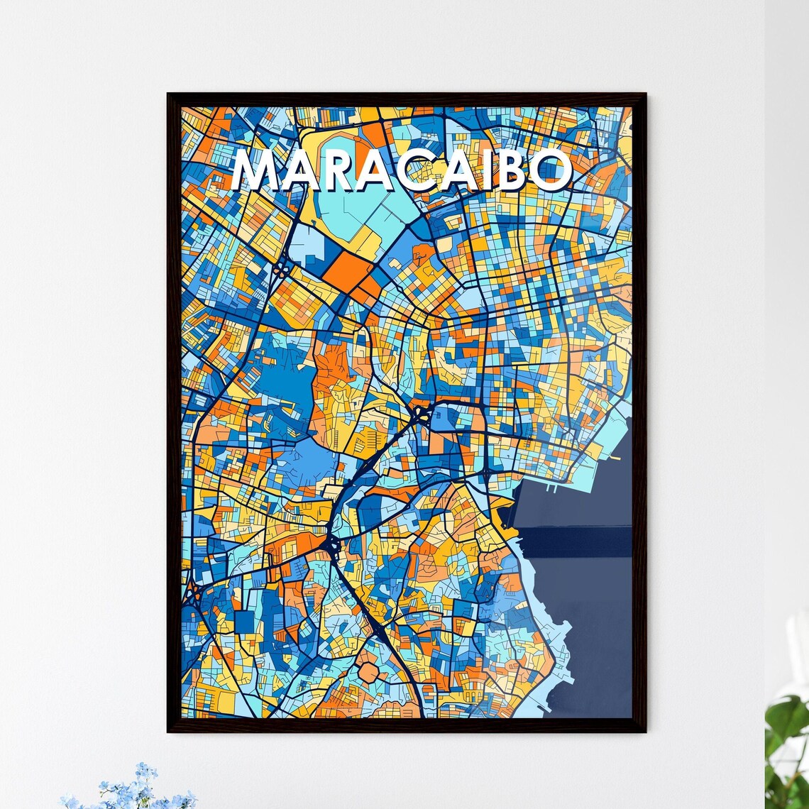Maracaibo Venezuela Colorful Vibrant City Street Map Art Poster