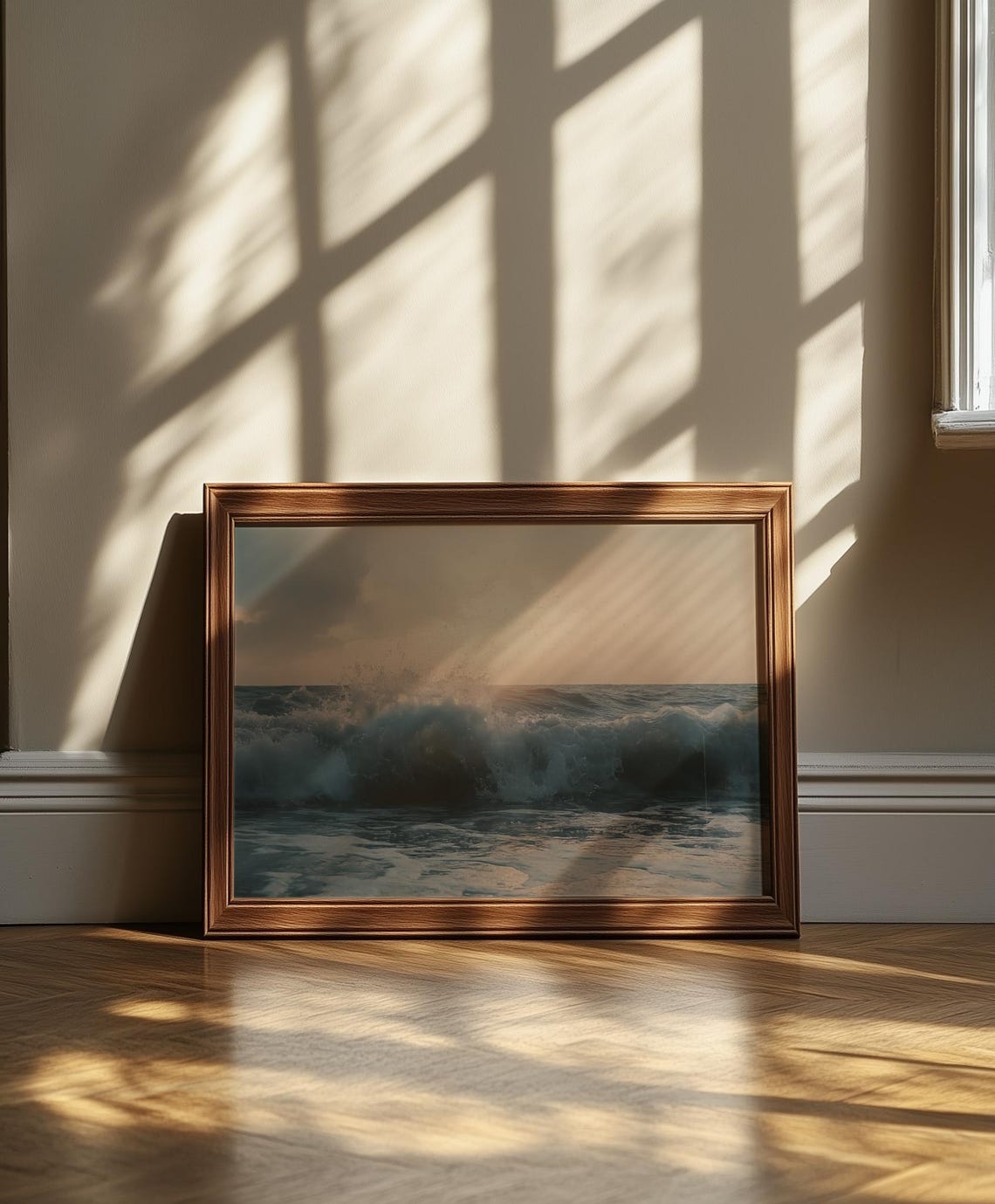 Breaking Ocean Wave At Sunrise Golden Light Surf Photography Poster - Image 6