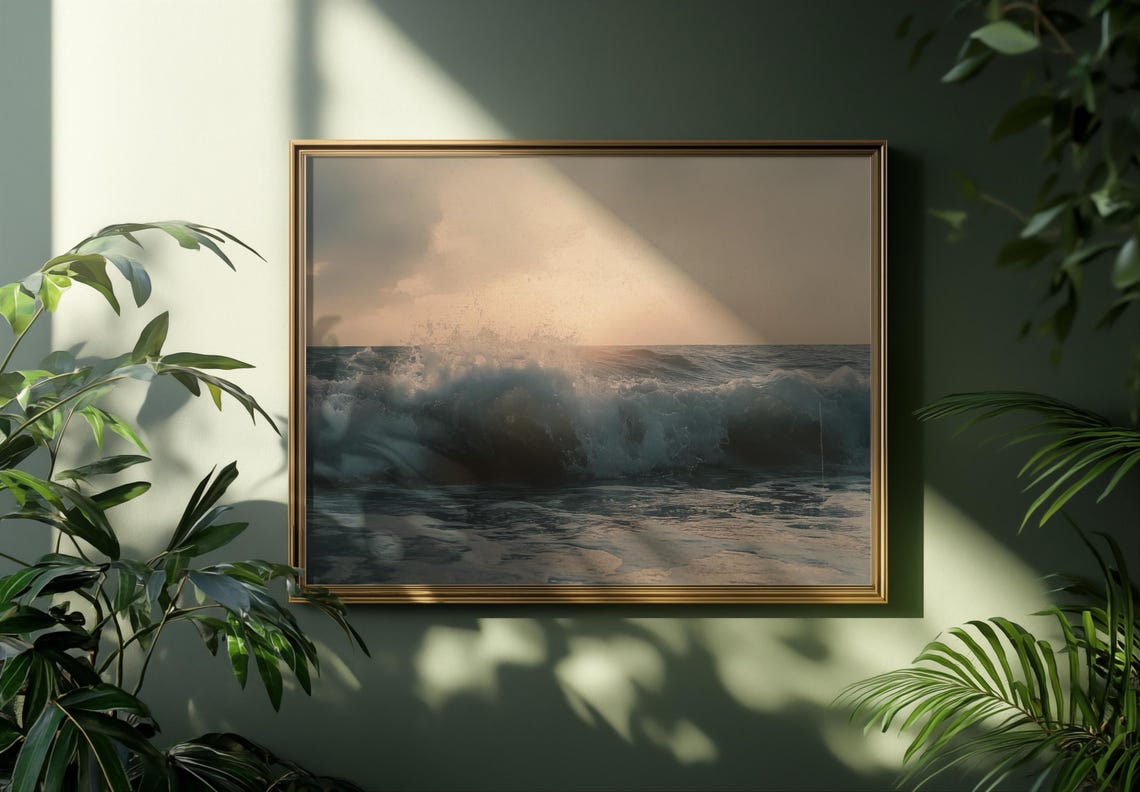 Breaking Ocean Wave At Sunrise Golden Light Surf Photography Poster - Image 5
