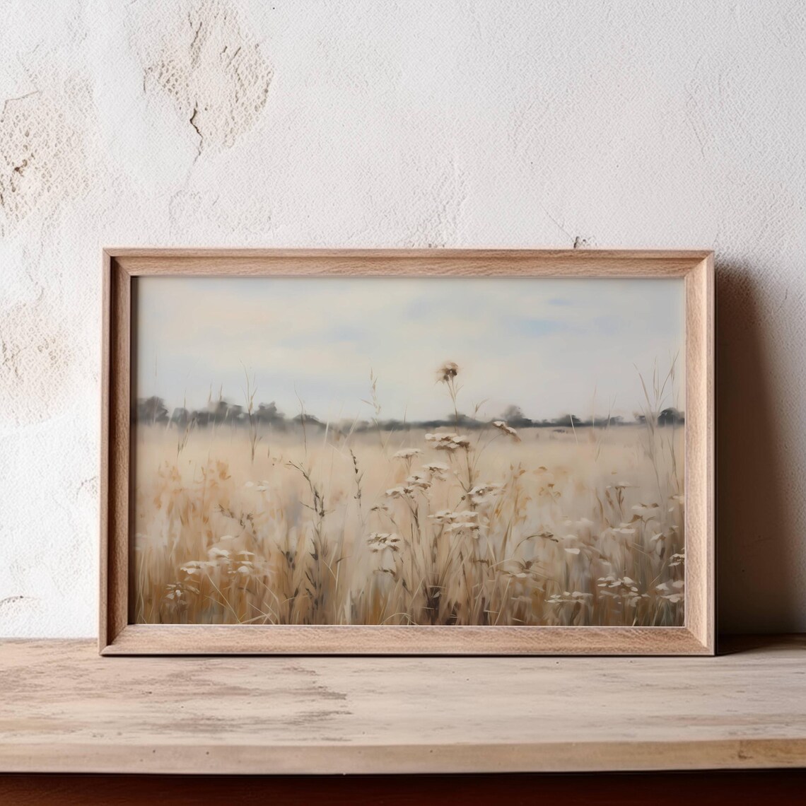 English Meadow Painting Tall Grass And White Wildflowers Poster - Image 7