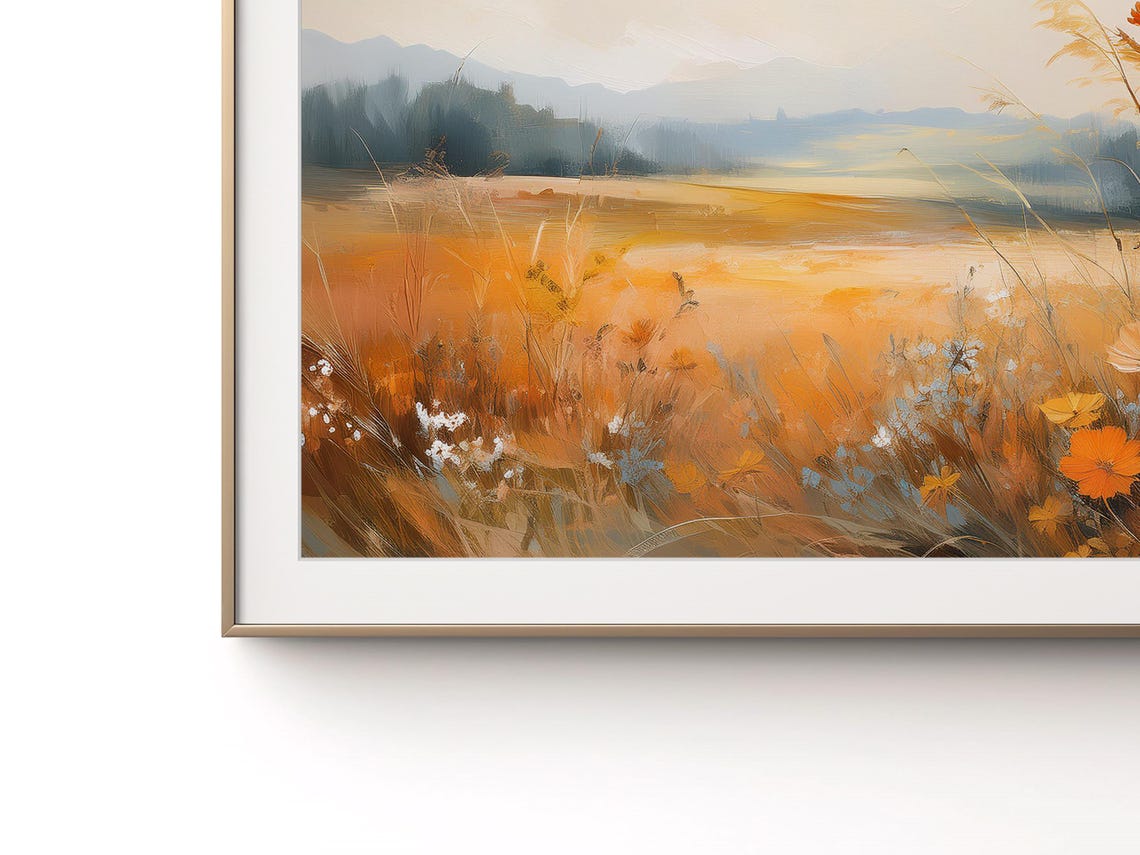 Wildflower Meadow Landscape Art Print - Image 2