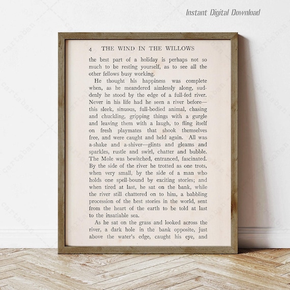 Kenneth Grahame The Wind In The Willows Page 4 River Mole Art Print