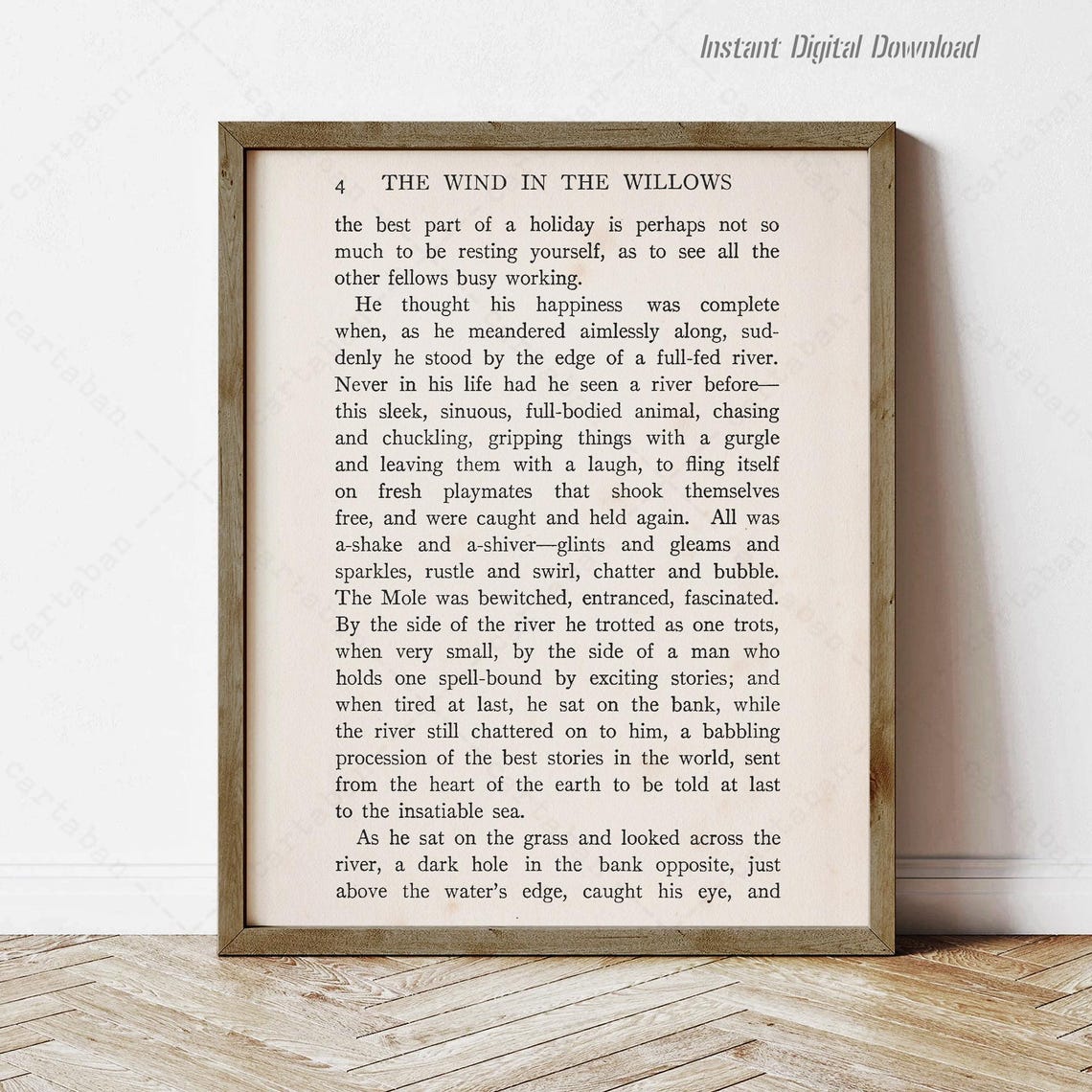 Kenneth Grahame The Wind In The Willows Page 4 River Mole Art Print
