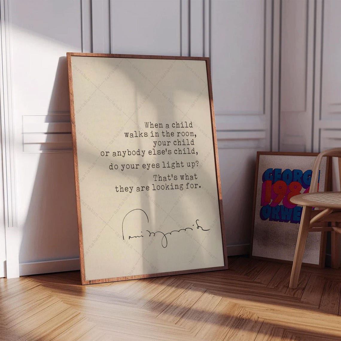 Toni Morrison When a Child Walks in the Room Quote Signature Poster - Image 3