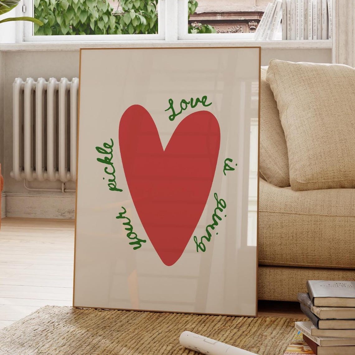 Love Is Giving Your Pickle Funny Poster Art Print Kitchen Sign For Dining Room Lover