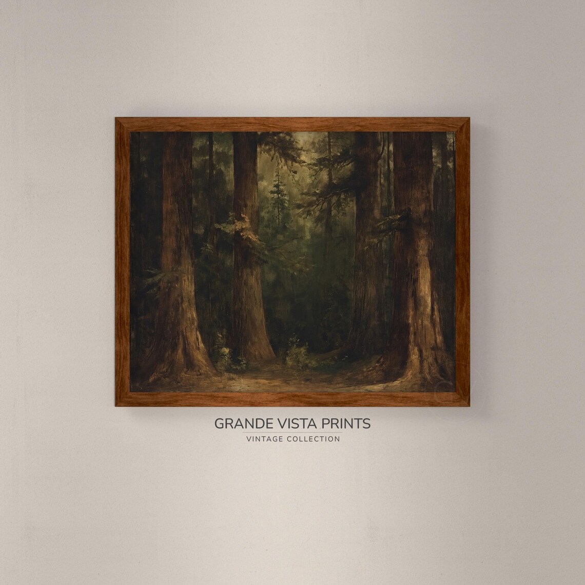 Deep Forest Wall Art Redwood Trees Artwork Painting Redwood Forest Art Print Deep Forest Gv4371 - Image 4
