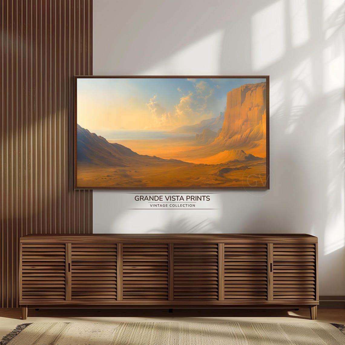 Golden Desert Canyon Sunset Red Rock Cliffs Landscape Poster - Image 3