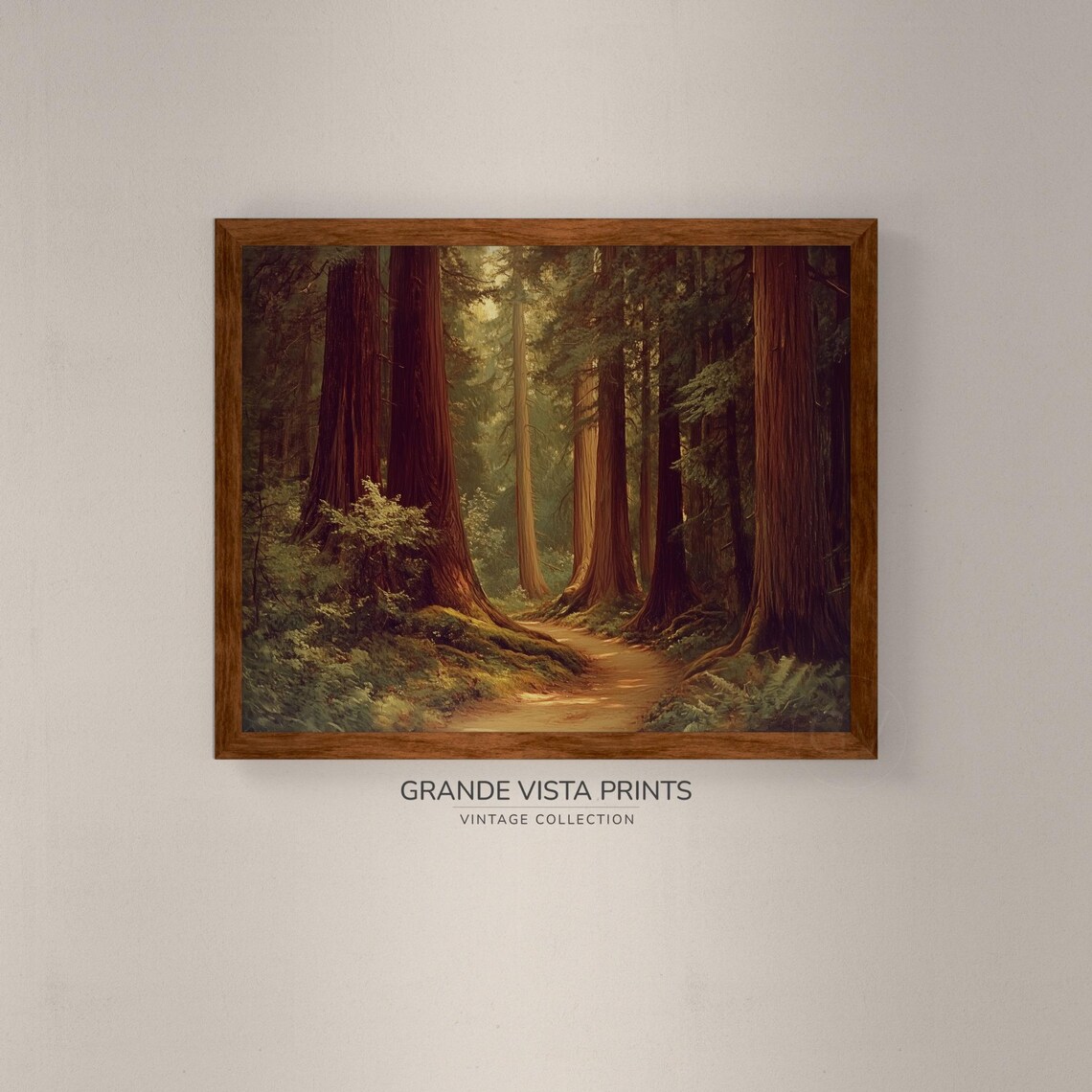 Redwood Forest Landscape Painting Wall Art Forest Trail Wall Art Gv4823 - Image 4