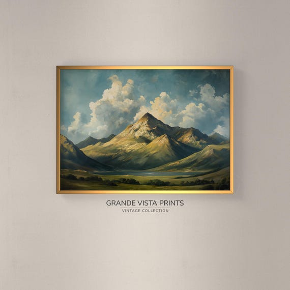 Mountain Lake Landscape Wall Art Landscape Art Print Mountain Lake Landscape Painting Gv4344