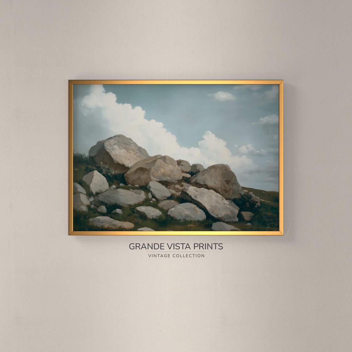 Mountain Rocks Landscape Painting, Mountain Landscape
