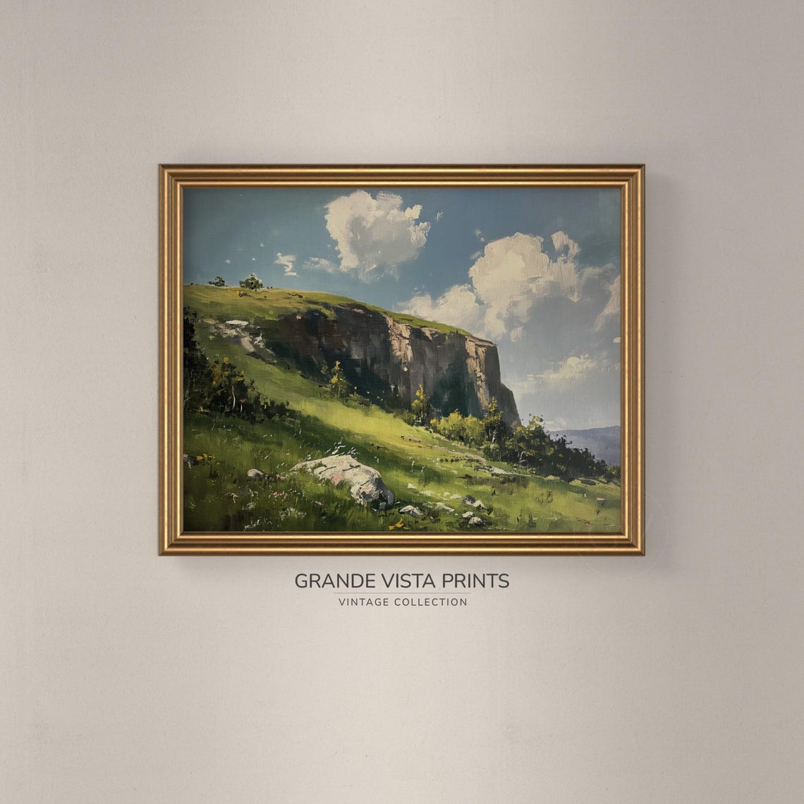 Mountain Cliffs Landscape Art Print - Image 3