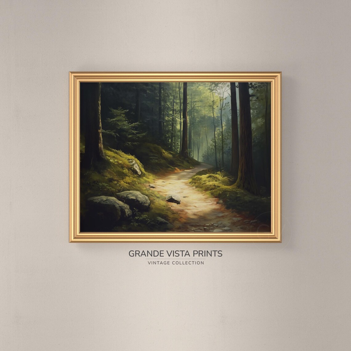 Forest Trail Wall Art Forest Landscape Painting Pine Forest Path Wall Art Gv4816 - Image 3