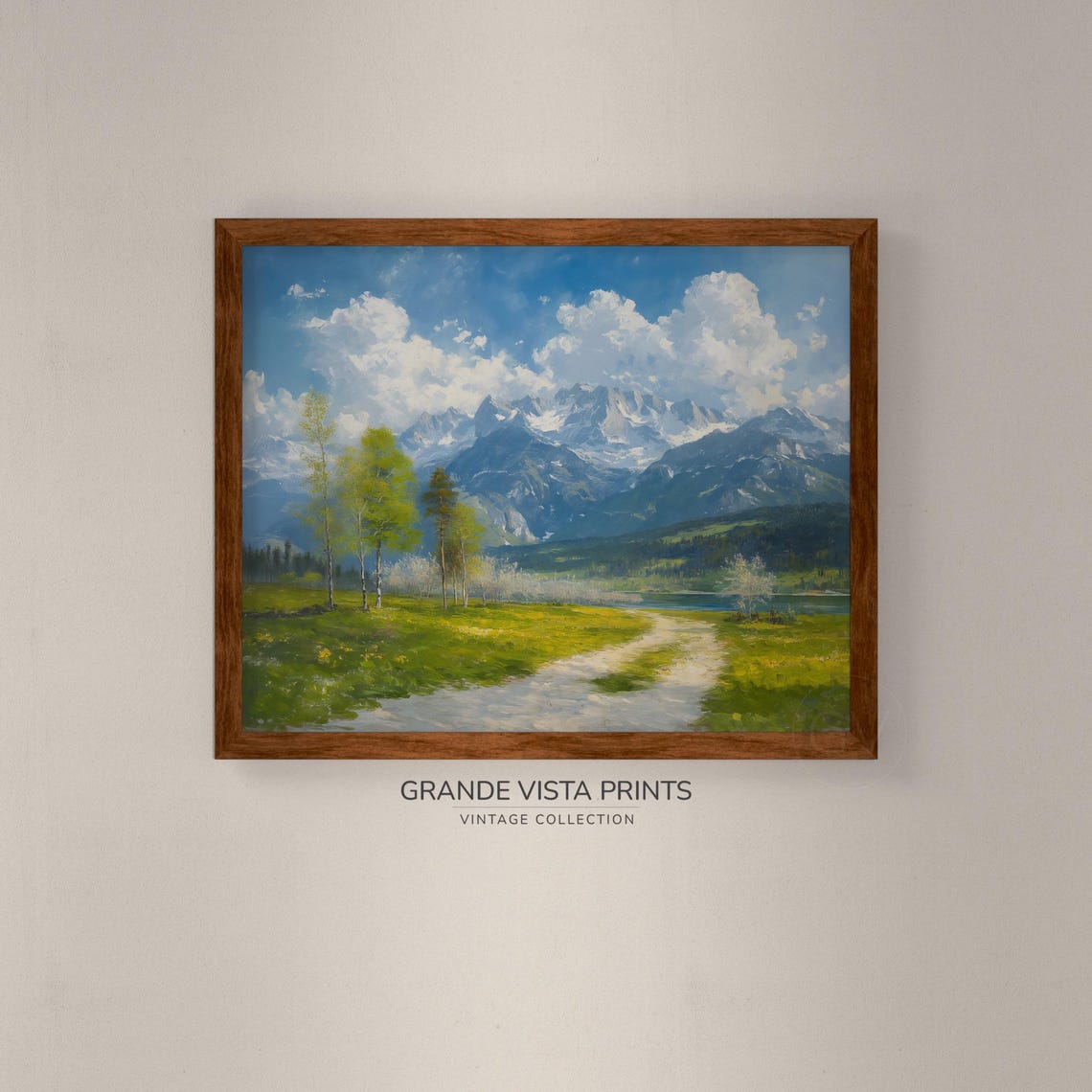 Spring Mountains Vintage Landscape Painting Nature Spring Artwork Instant Art Print Gv4024 - Image 4
