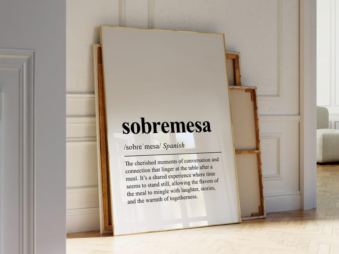Sobremesa Spanish Definition Print Cozy Dining Room Wall Decor - Image 3