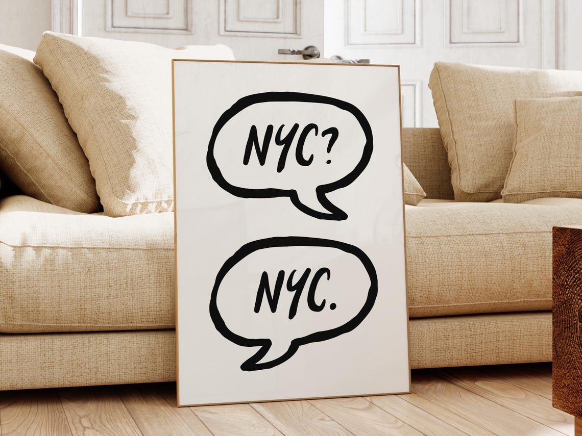 New York Quote Wall Art Aesthetic New York Art Print Cute Nyc Poster Trendy New York City Travel Print Maximalist Wall Art - Image 2