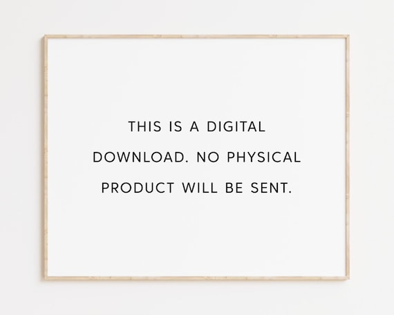 Digital Download Notice Minimalist Black And White Typography Poster