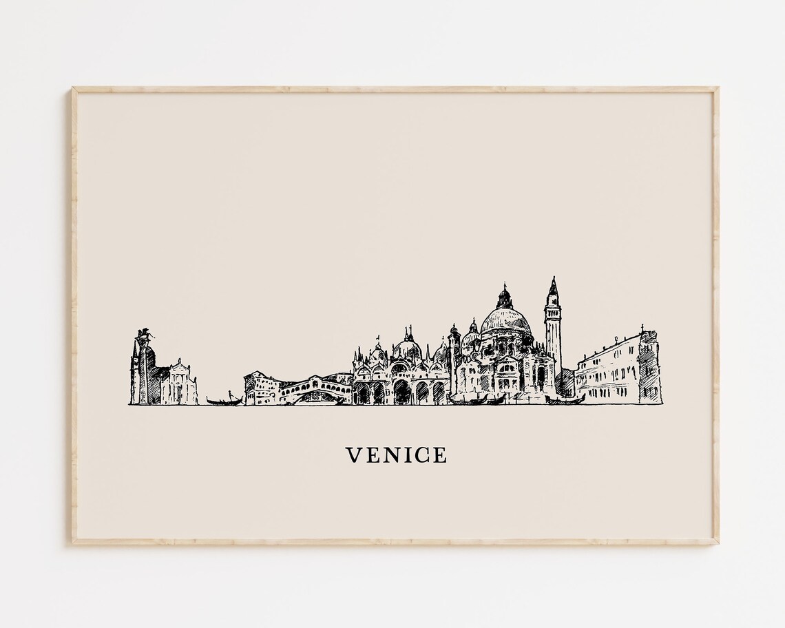 Venice Italy Skyline Line Art Minimalist Travel Decor Poster - Image 3
