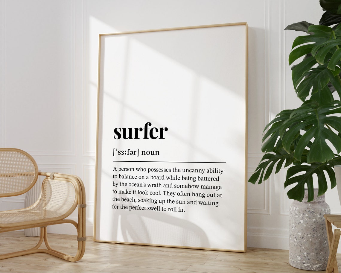 Surfer Definition Funny Beach Dictionary Style Summer Poster