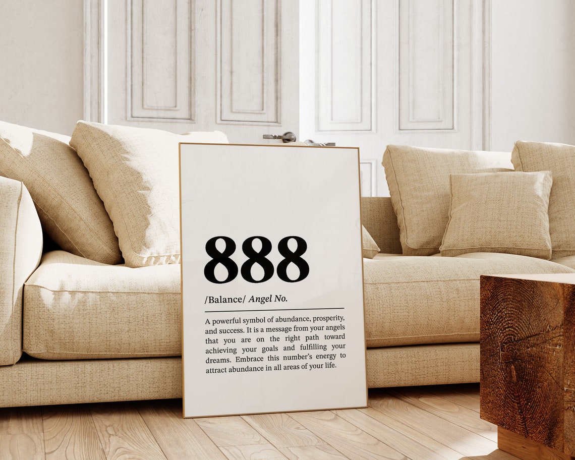 Angel Number 888 Wall Art Law Of Attraction Wall Decor Trendy Spiritual Art Print Manifestation Poster Angel Numbers Print - Image 3