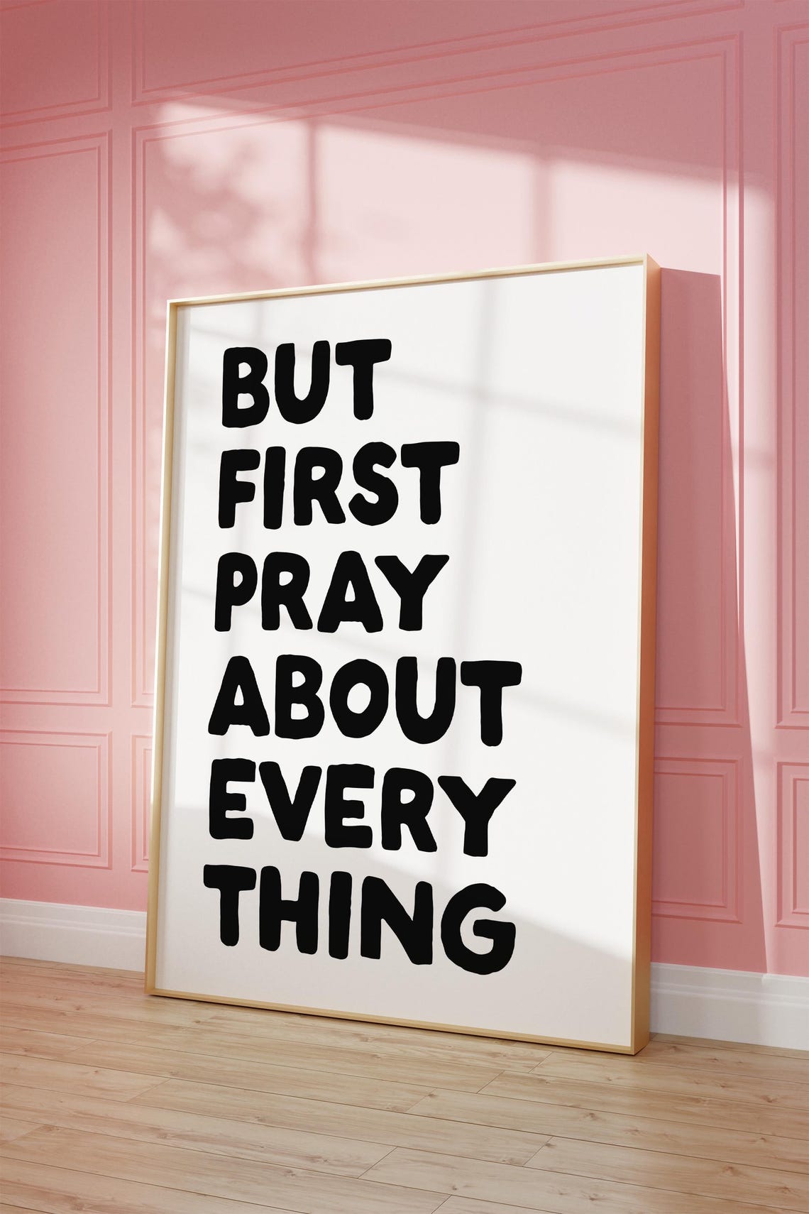 But First Pray About Everything Black Christian Faith Quote Poster